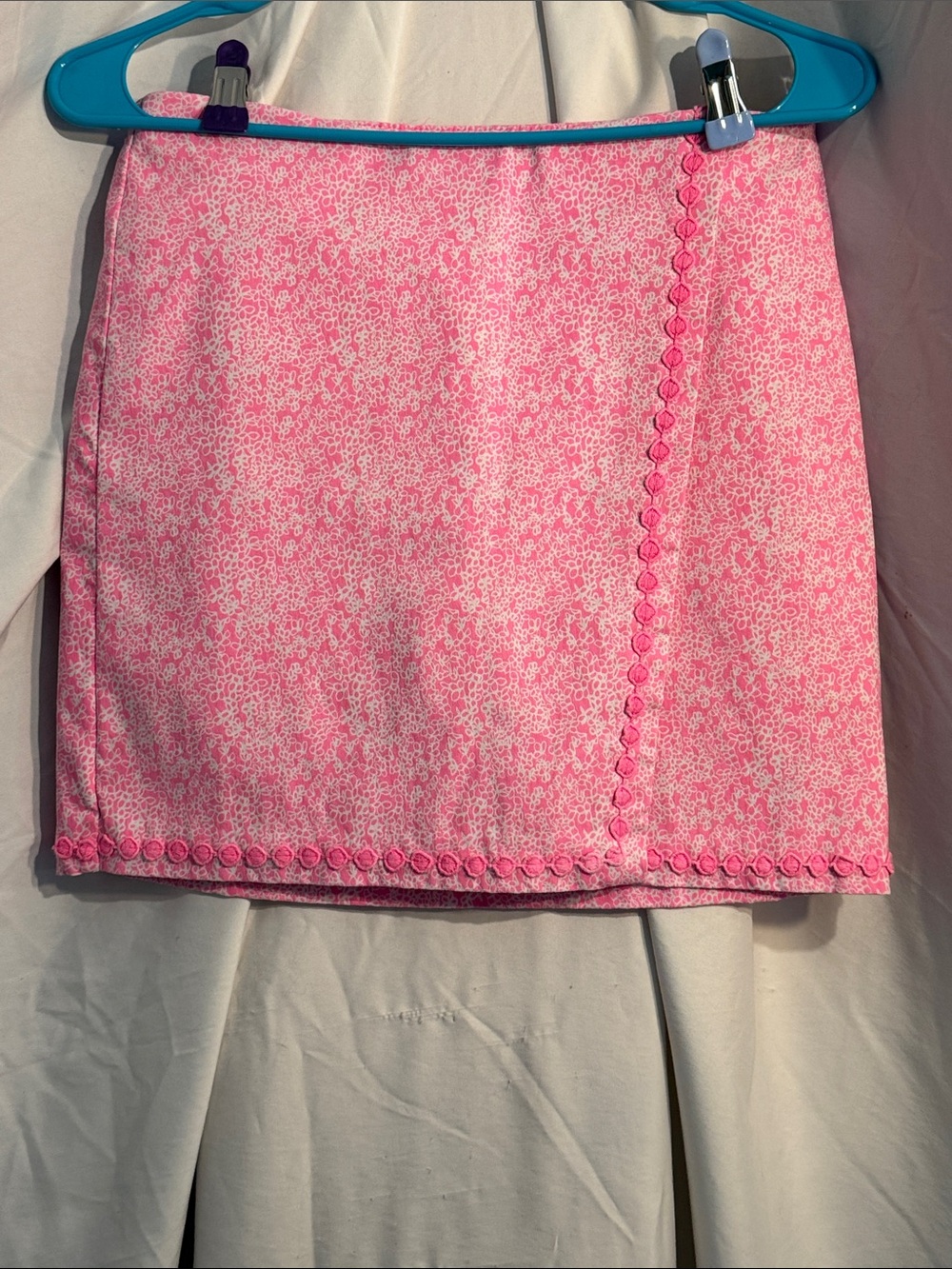 crown & ivy Pink Mini Skirt with Button-Trim Detail